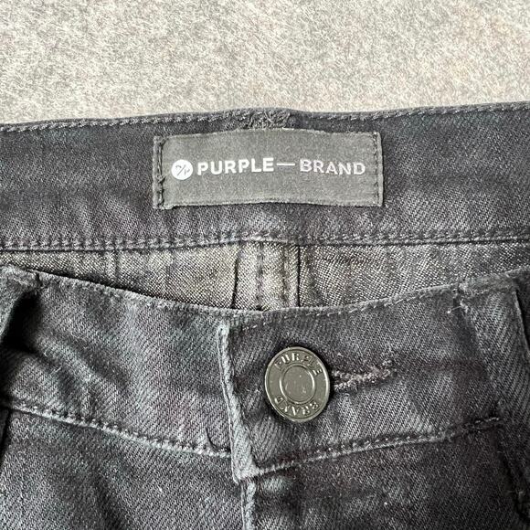 Purple Brand Men's Black Resin Knee Ripped Jean 3D Hand Painted Splatter Size 31 - Picture 10 of 13